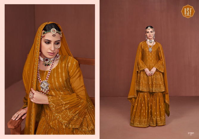 AVANTI Heavy Wedding Wear Pure chinon silk New Designer Sharara Suit Latest Collection